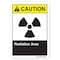 Signmission ANSI Caution Sign, Radiation Area, 10in X 7in Rigid Plastic, 7" H, 10" W, Landscape OS-CS-P-710-L-19786 - alternate 1